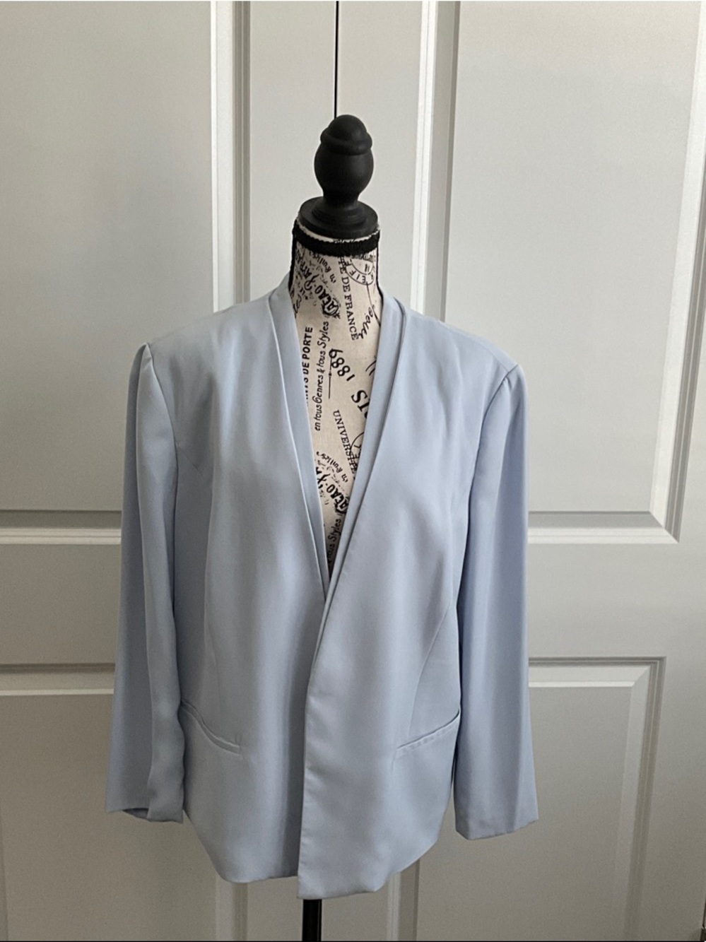 Halogen Pale Blue Open-Front Blazer